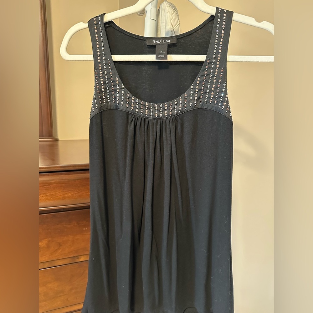 Black tank with sparkly gems
